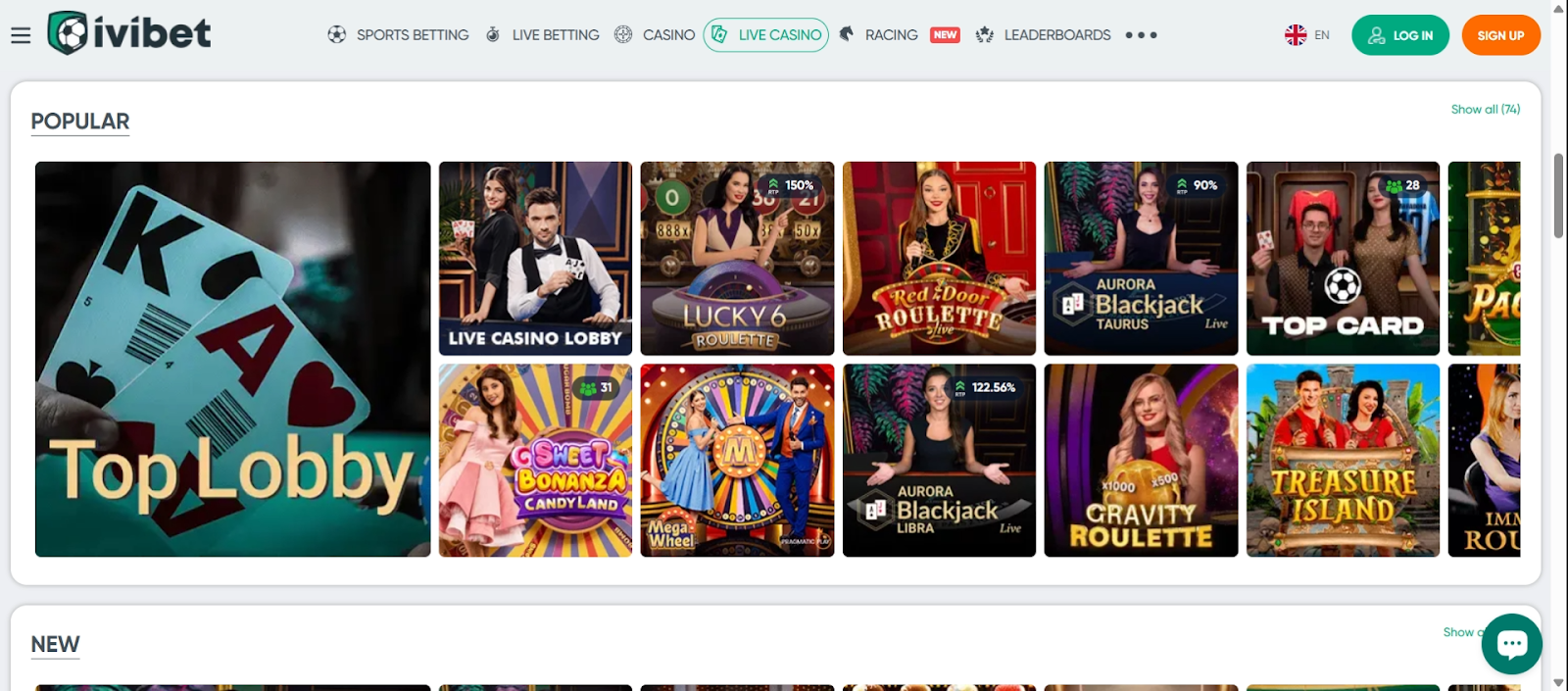 IviBet live casino